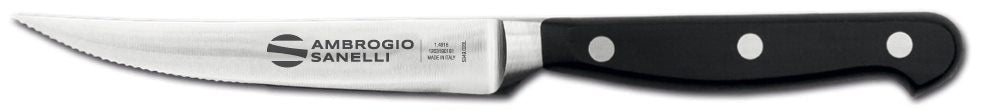 Steak Knife, Half-Serrated, 110 mm Blade, Black