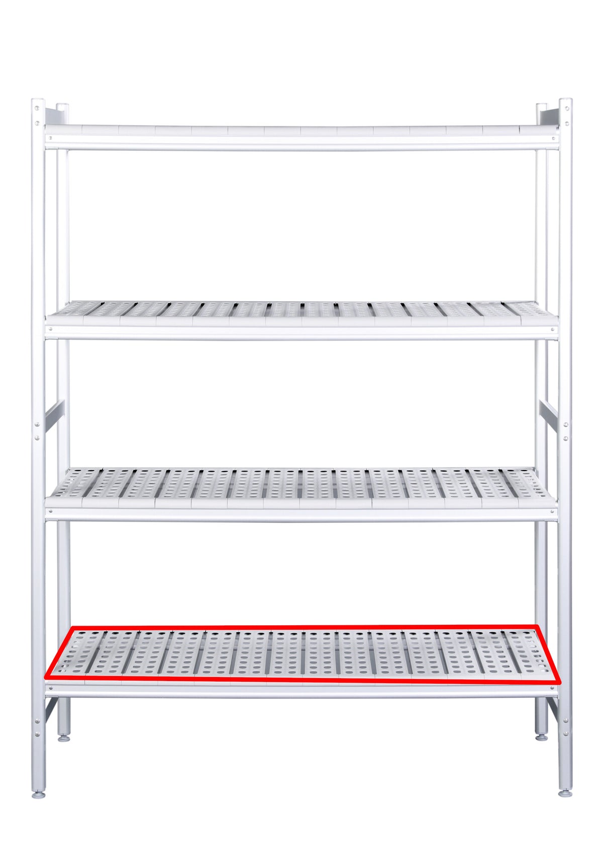 Saro aluminium shelving