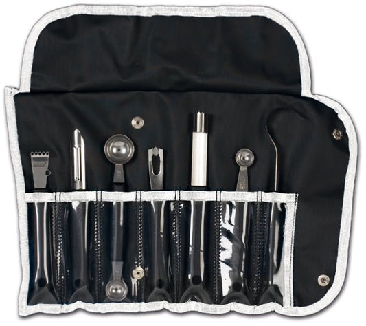 Garnishing Set in Textile Roll Bag, 7 pcs