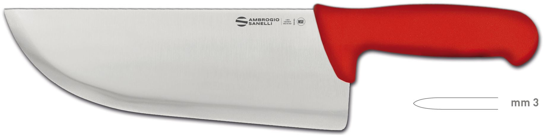 Supra Half Heavy Butcher Knife, 28 cm, Red