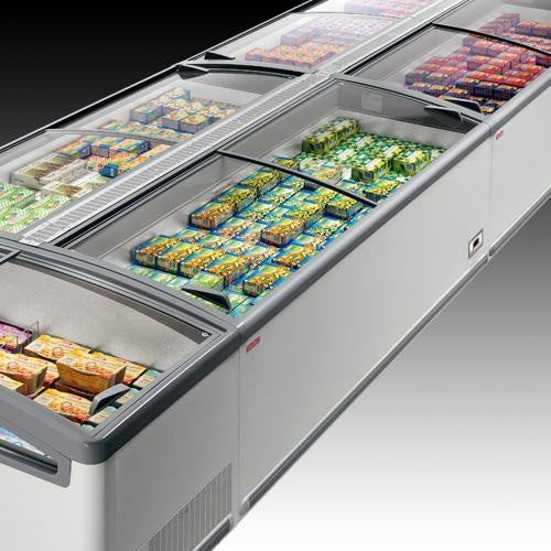 Closed Refrigerated Island, Plug-In, Sliding Glass Covers