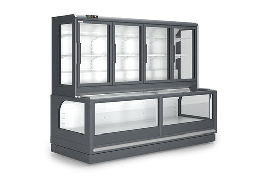 Pavo Combined Freezer Display, -22/-18°C, Remote
