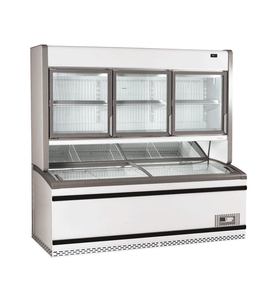 Combi Vertical Display Cabinet, Glass Doors