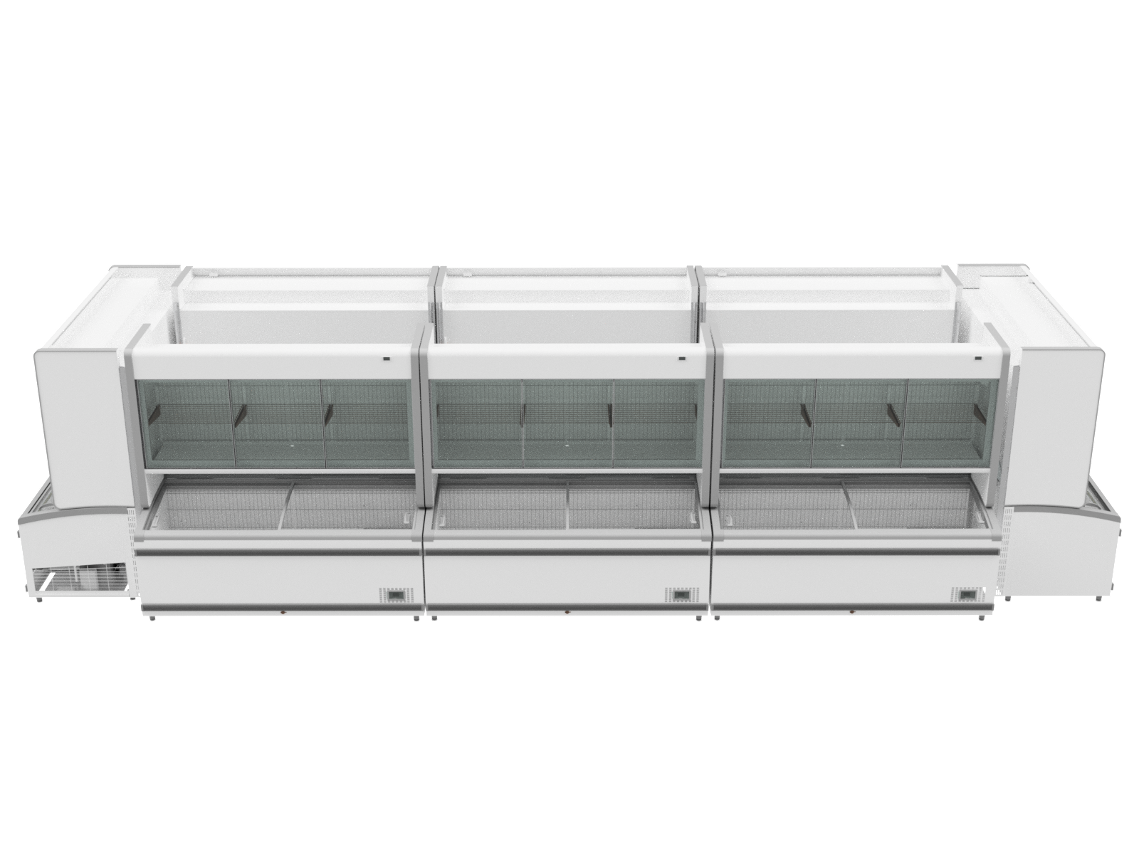 Combi Vertical Display Cabinet, Glass Doors