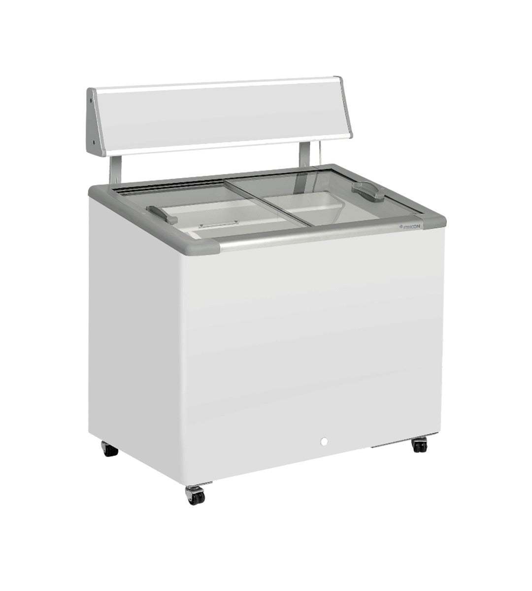 Horizontal Ice Cream Conservator, Inclined Glass Lid