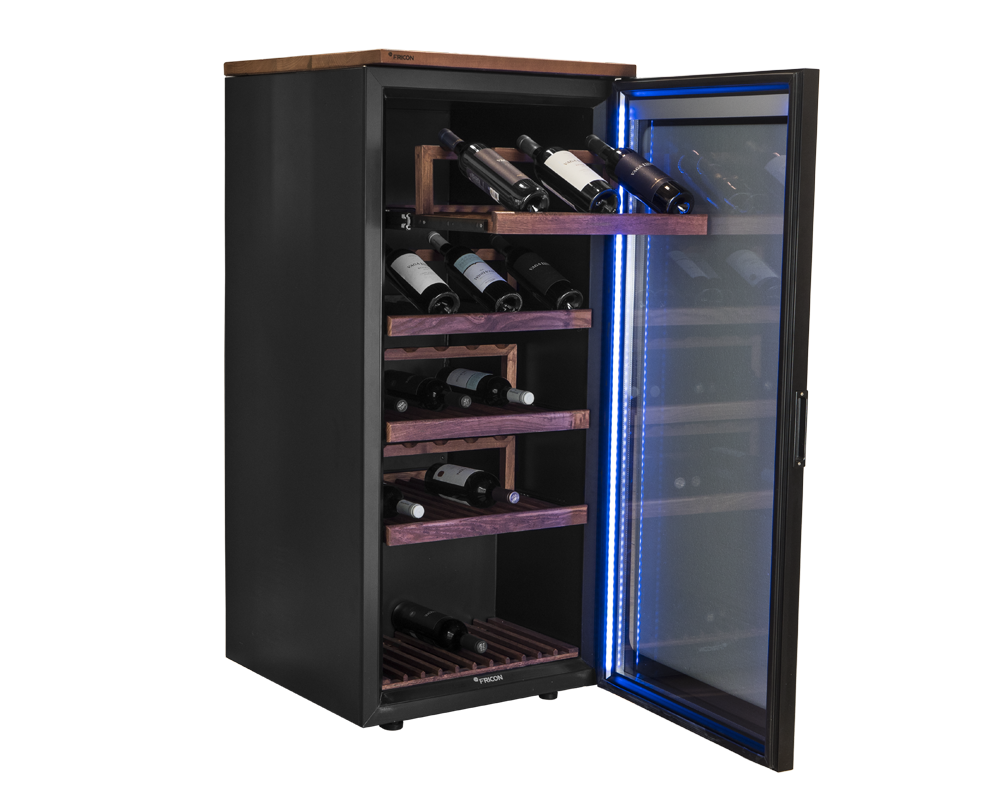 Wine Cave, Glass Door, Wood Shelves, R290