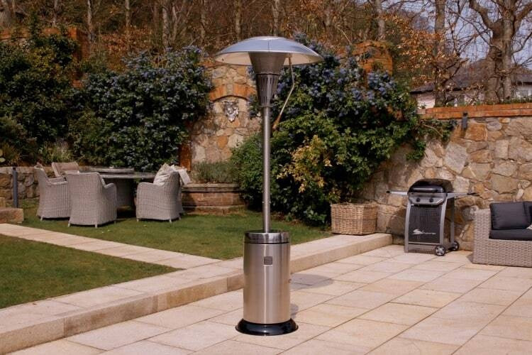 Gas Patio Heater, 13 kW, 16 m², Silver