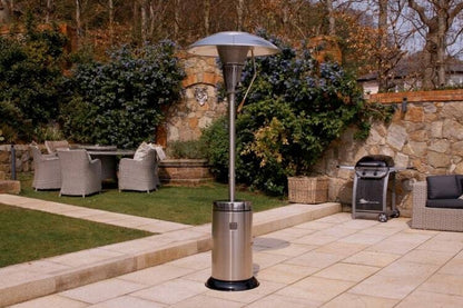 Gas Patio Heater, 13 kW, 16 m², Silver