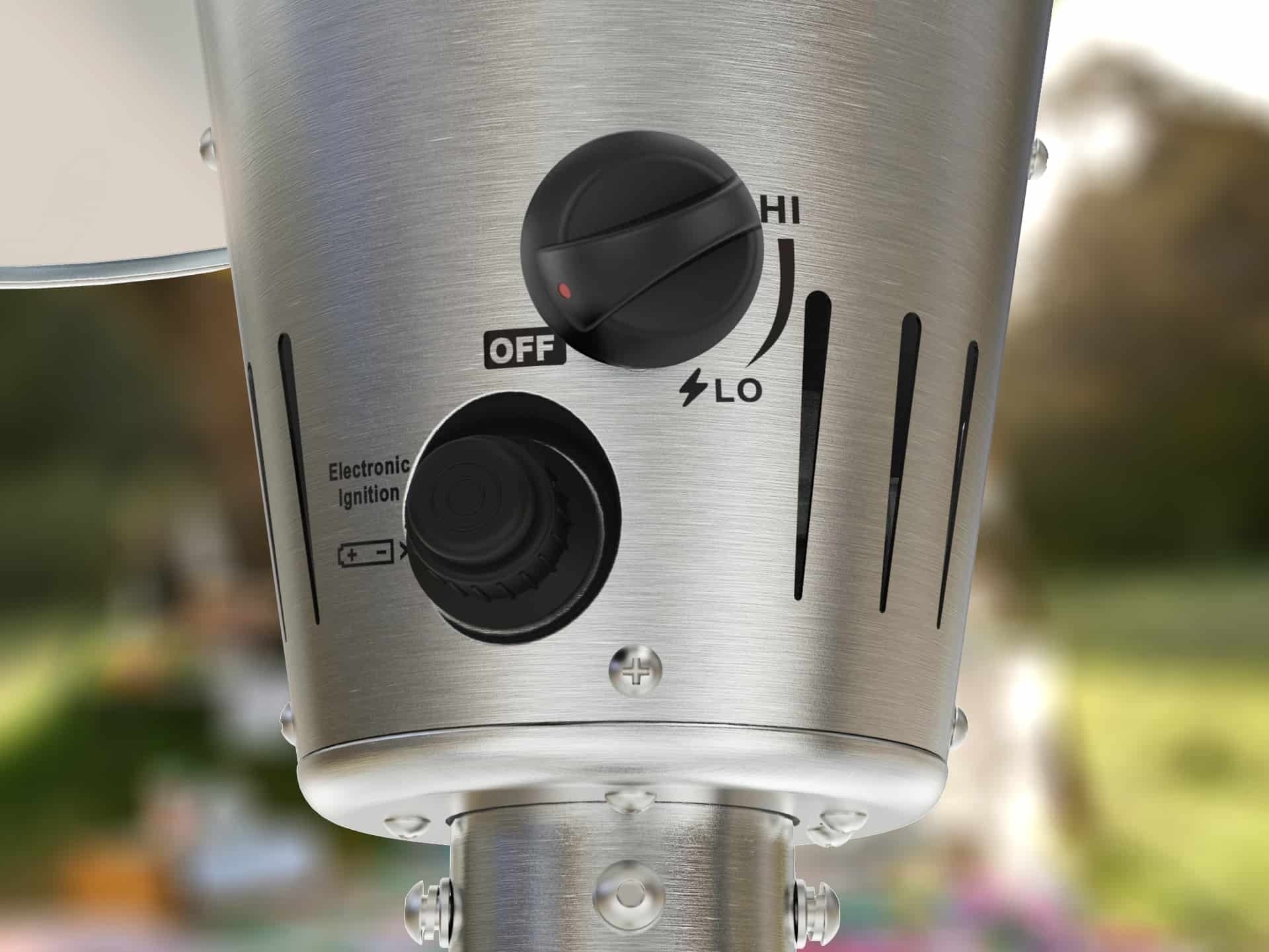 Gas Patio Heater, 13 kW, 16 m², Silver