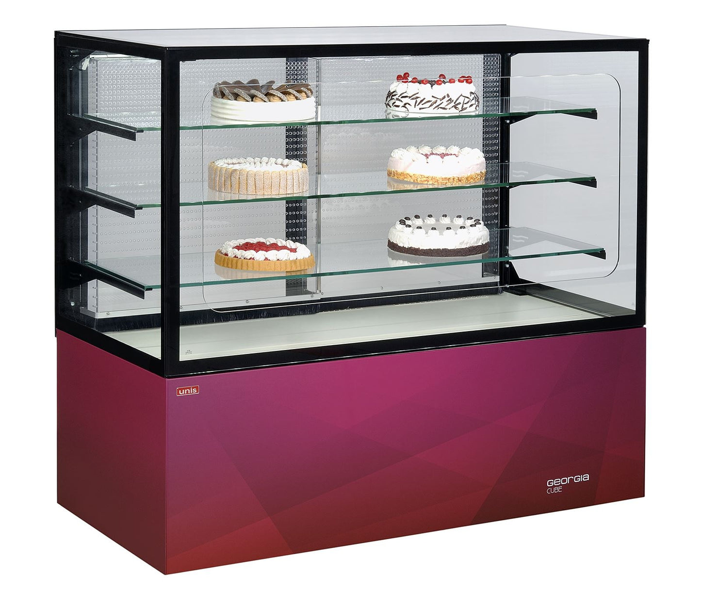 Cube Pastry Display Showcase, +4/+8°C, LED