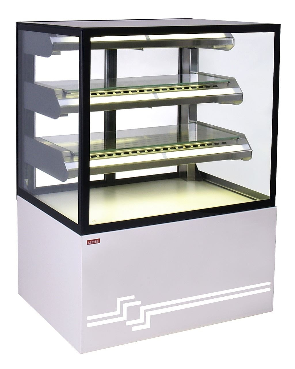 Static Pastry Display Cabinet, +4/+8°C, 3 Shelves