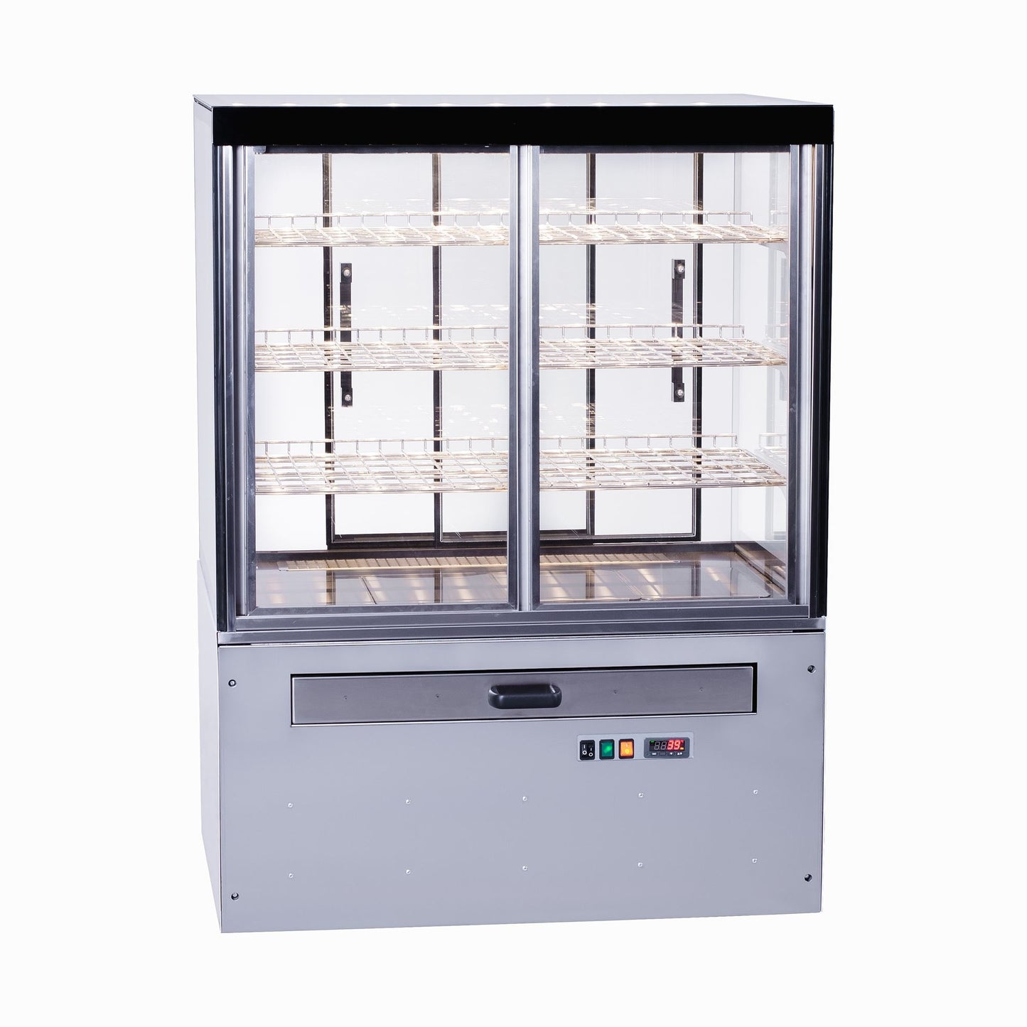 Heated Pastry Display Showcase, 3 Shelves, LED