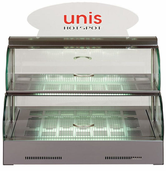 Countertop Warmer Display Case, 2-Shelf, 30–90°C