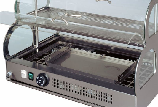 Countertop Warmer Display Case, 2-Shelf, 30–90°C