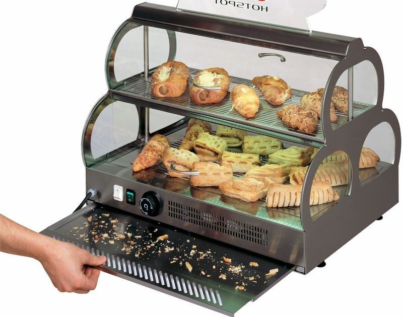 Countertop Warmer Display Case, 2-Shelf, 30–90°C
