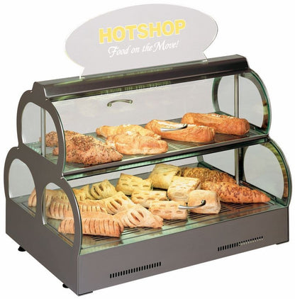 Countertop Warmer Display Case, 2-Shelf, 30–90°C