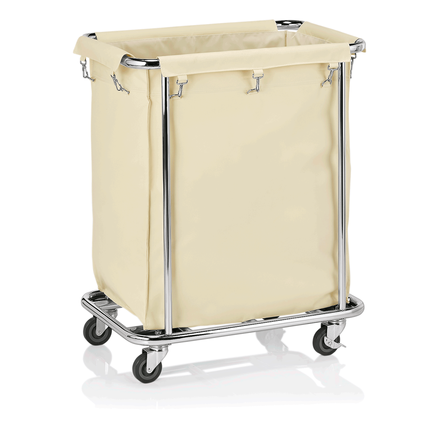 Was Laundry Trolley, White, 150 L, Chrome-Plated Steel
