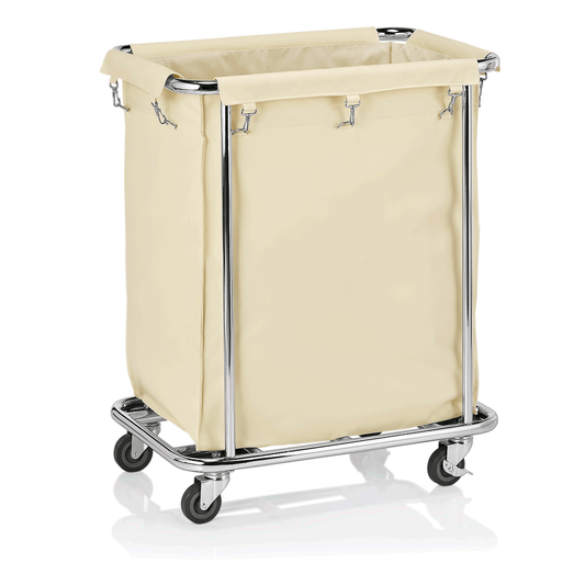 Was Laundry Trolley, White, 150 L, Chrome-Plated Steel