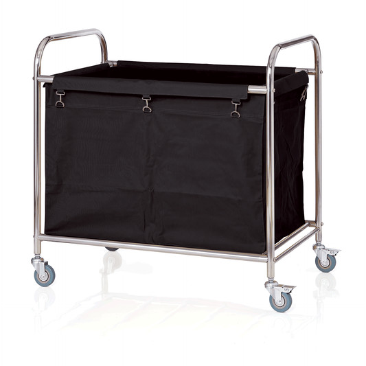 Was Laundry Trolley, Black, 220 L, Powder-Coated Steel