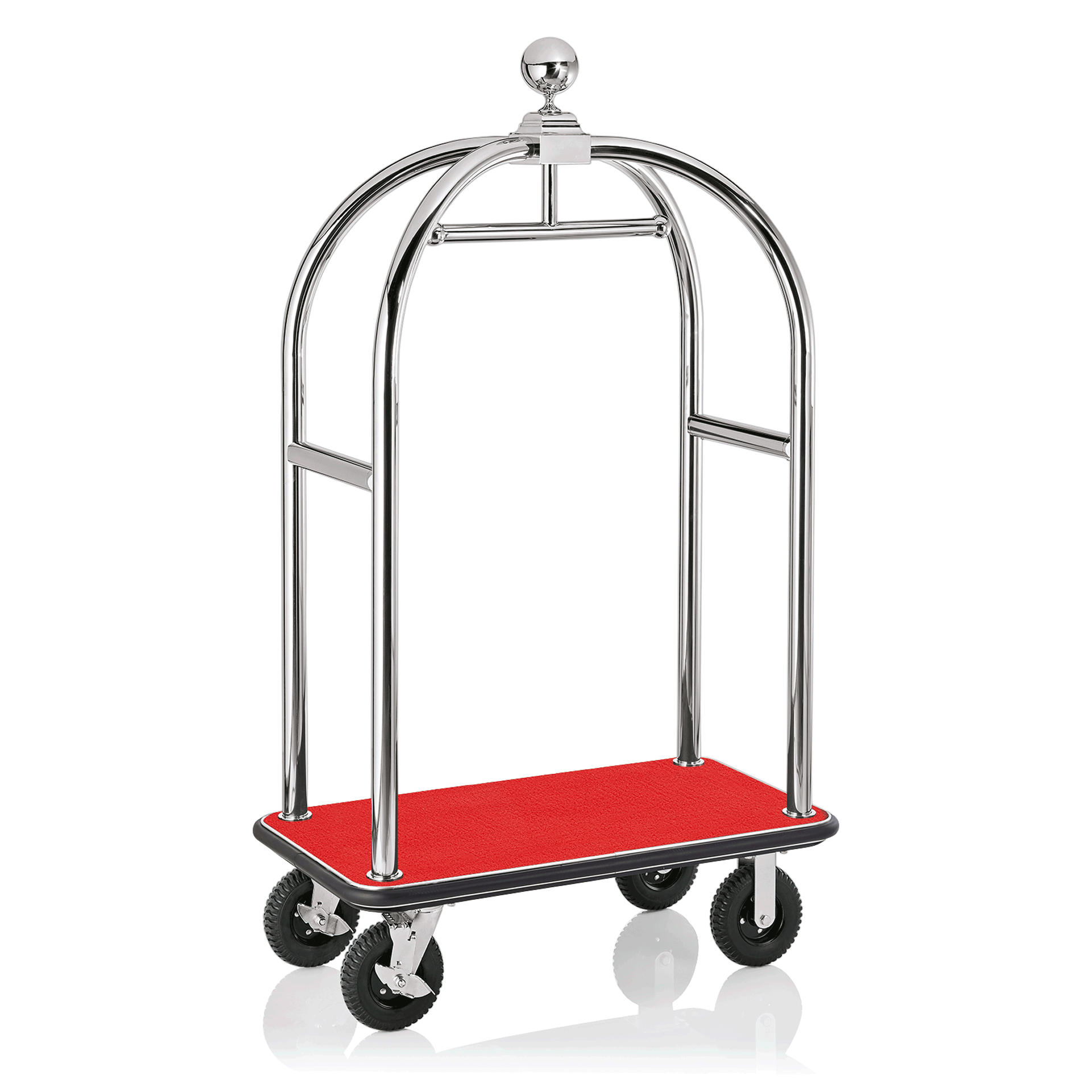 Was Luggage Trolley Drift, Polished Steel, Red Carpet