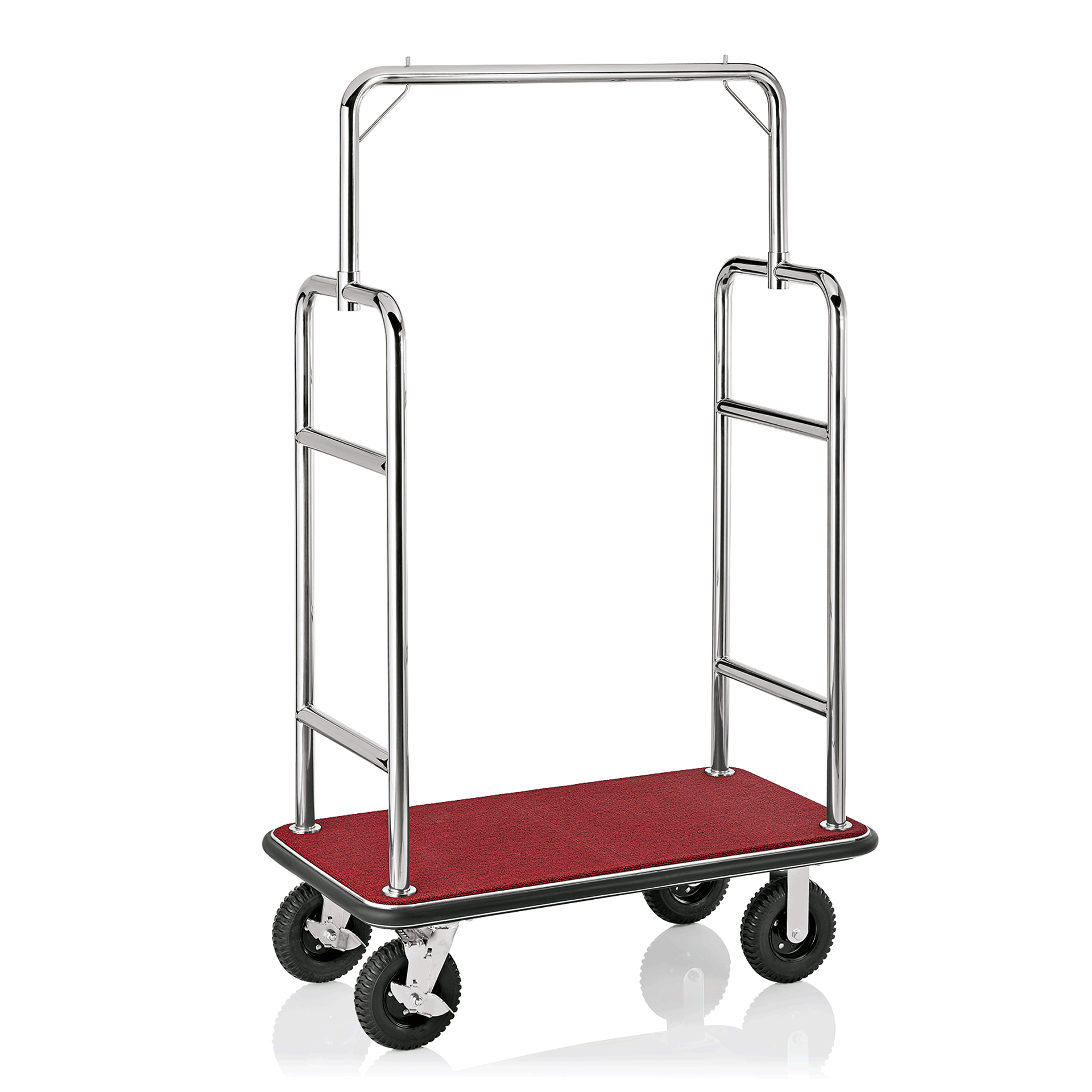 Was Luggage Trolley Transit, Polished Steel, Red Carpet