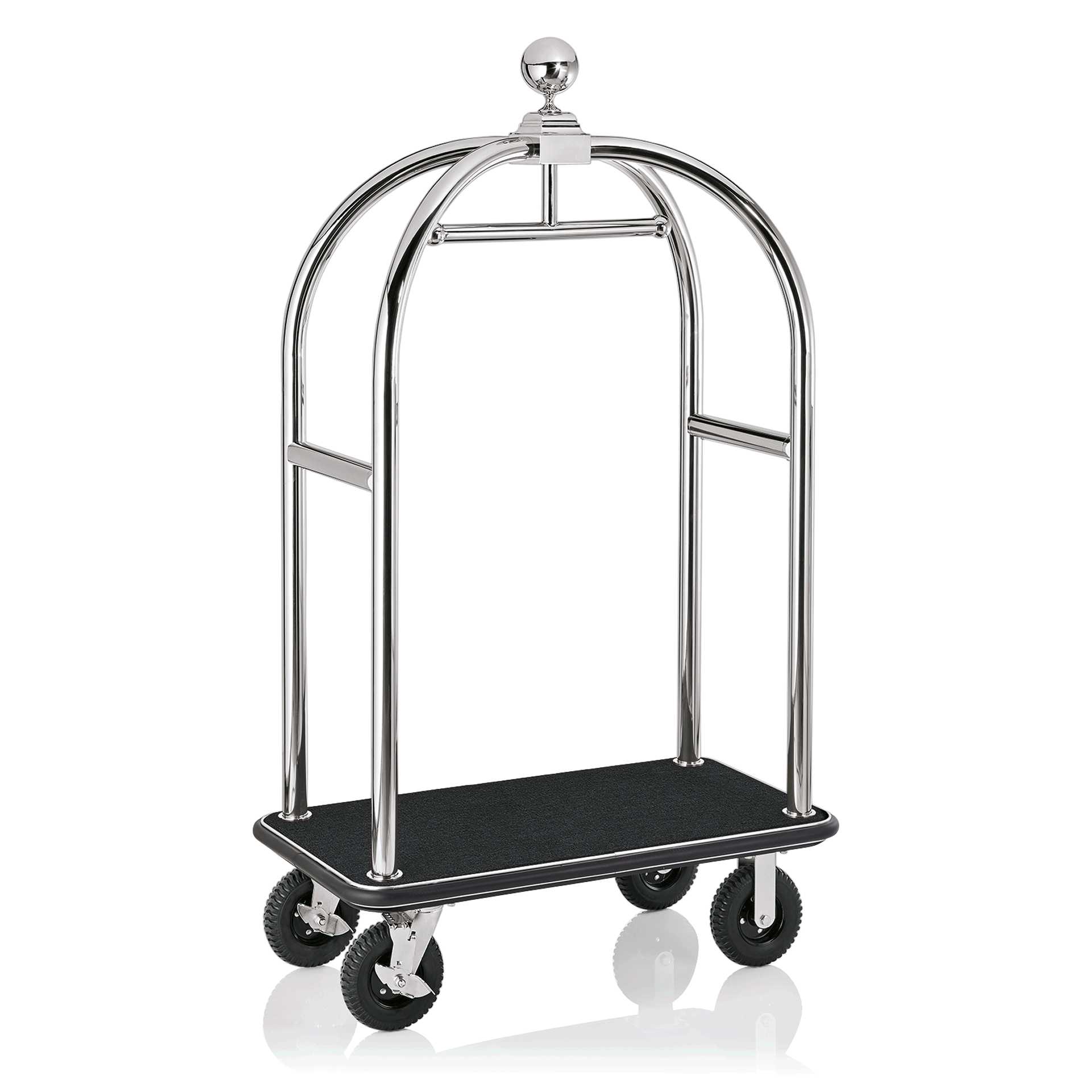 Was Luggage Trolley Drift, Polished Steel, Black Carpet