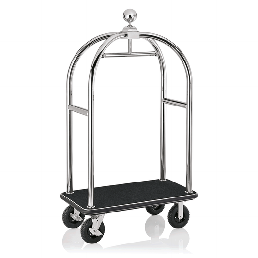 Was Luggage Trolley Drift, Polished Steel, Black Carpet