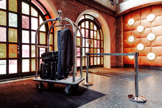 Was Luggage Trolley Drift, Polished Steel, Grey Carpet