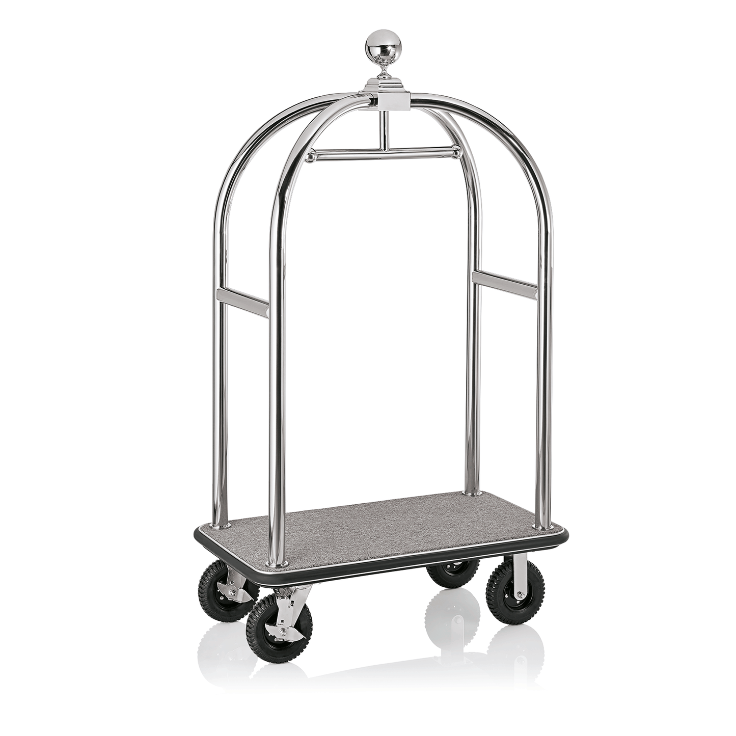 Was Luggage Trolley Drift, Polished Steel, Grey Carpet