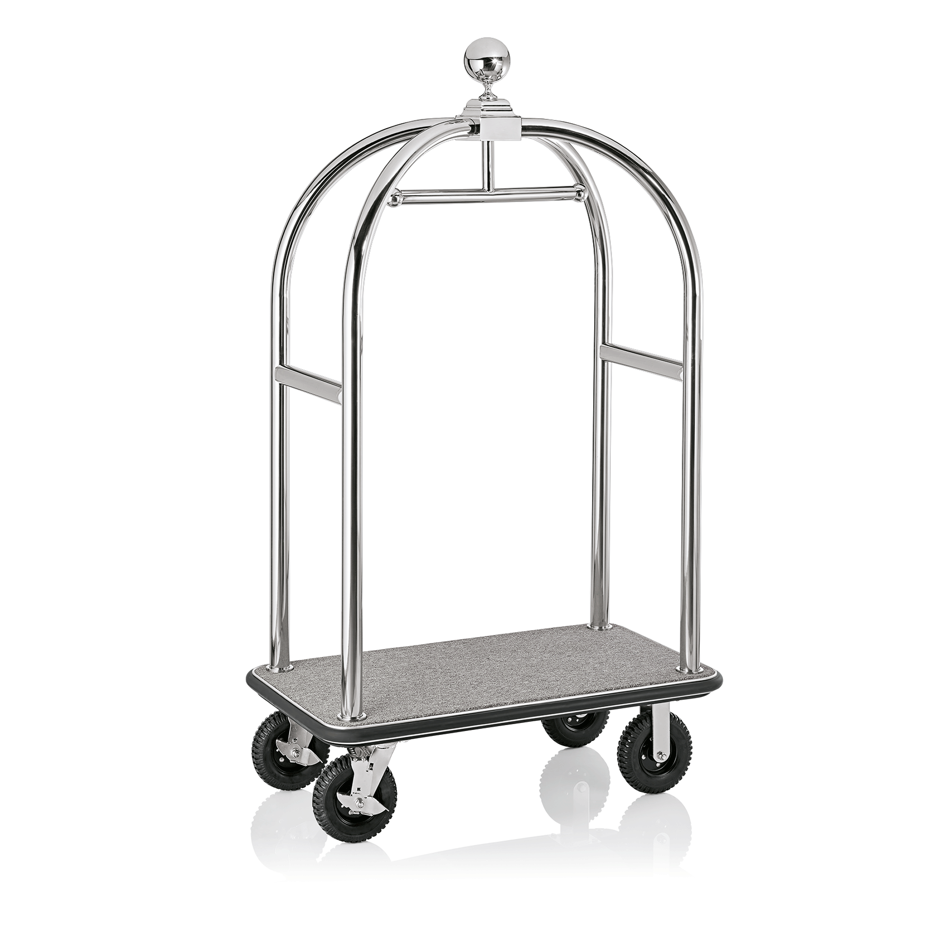 Was Luggage Trolley Drift, Polished Steel, Grey Carpet