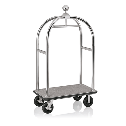 Was Luggage Trolley Drift, Polished Steel, Grey Carpet