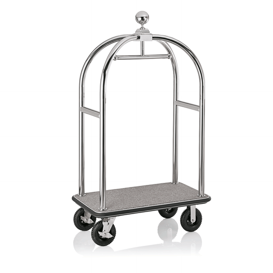 Was Luggage Trolley Drift, Polished Steel, Grey Carpet