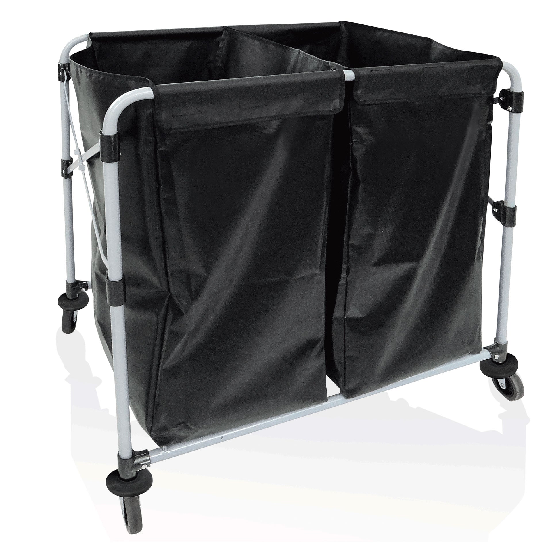 Was Double Laundry Trolley, Foldable, 2 x 150 L Bags