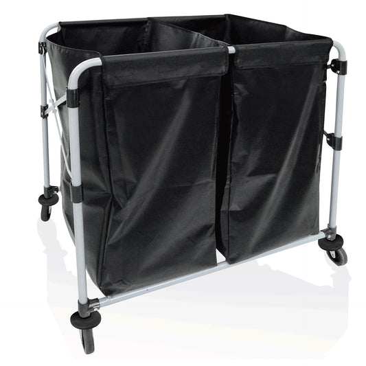 Was Double Laundry Trolley, Foldable, 2 x 150 L Bags