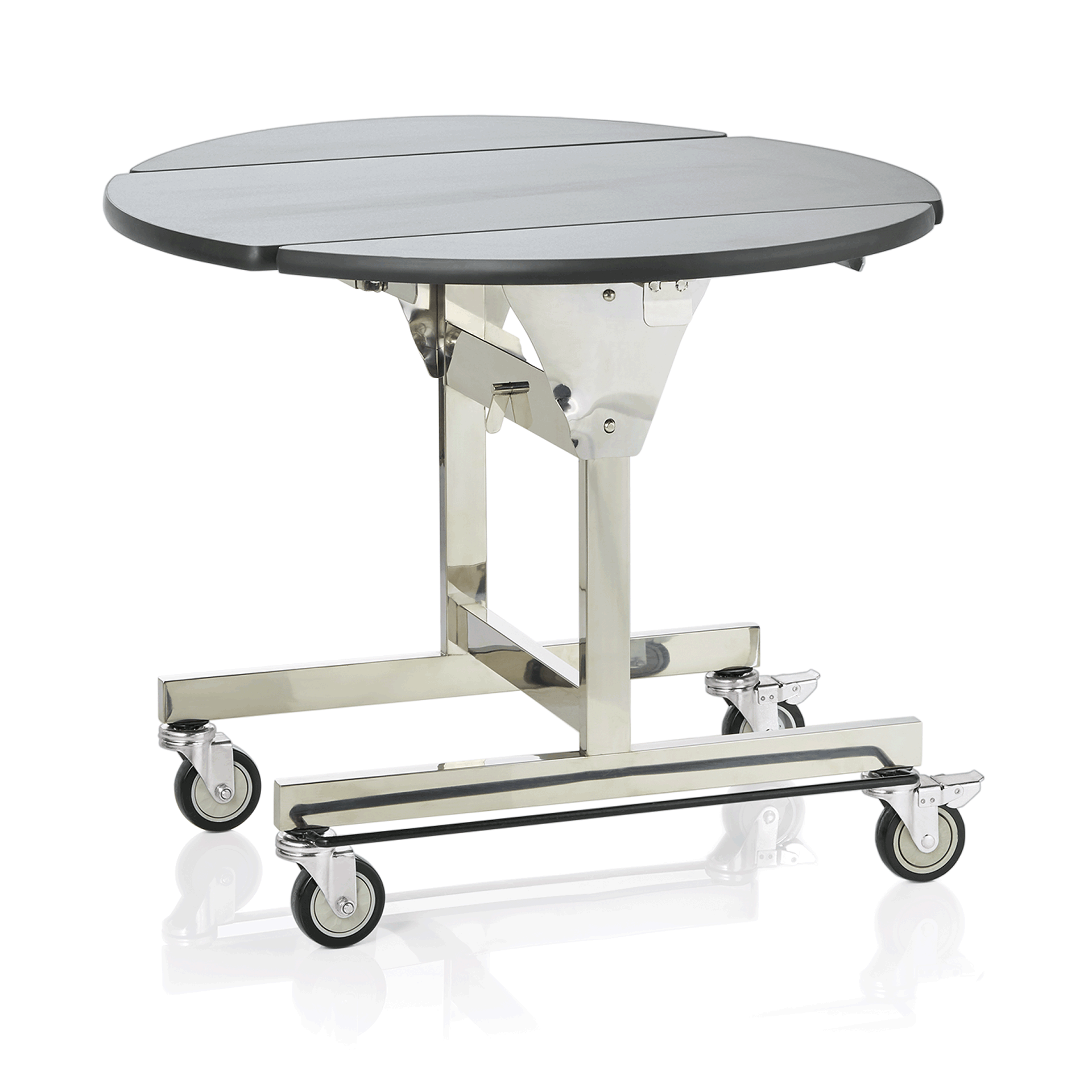 Was Folding Room Service Trolley, Stainless Steel and MDF Top
