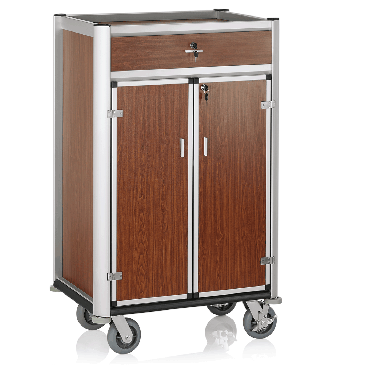Was Minibar Service Trolley, Dark Wood Look, Light Edges