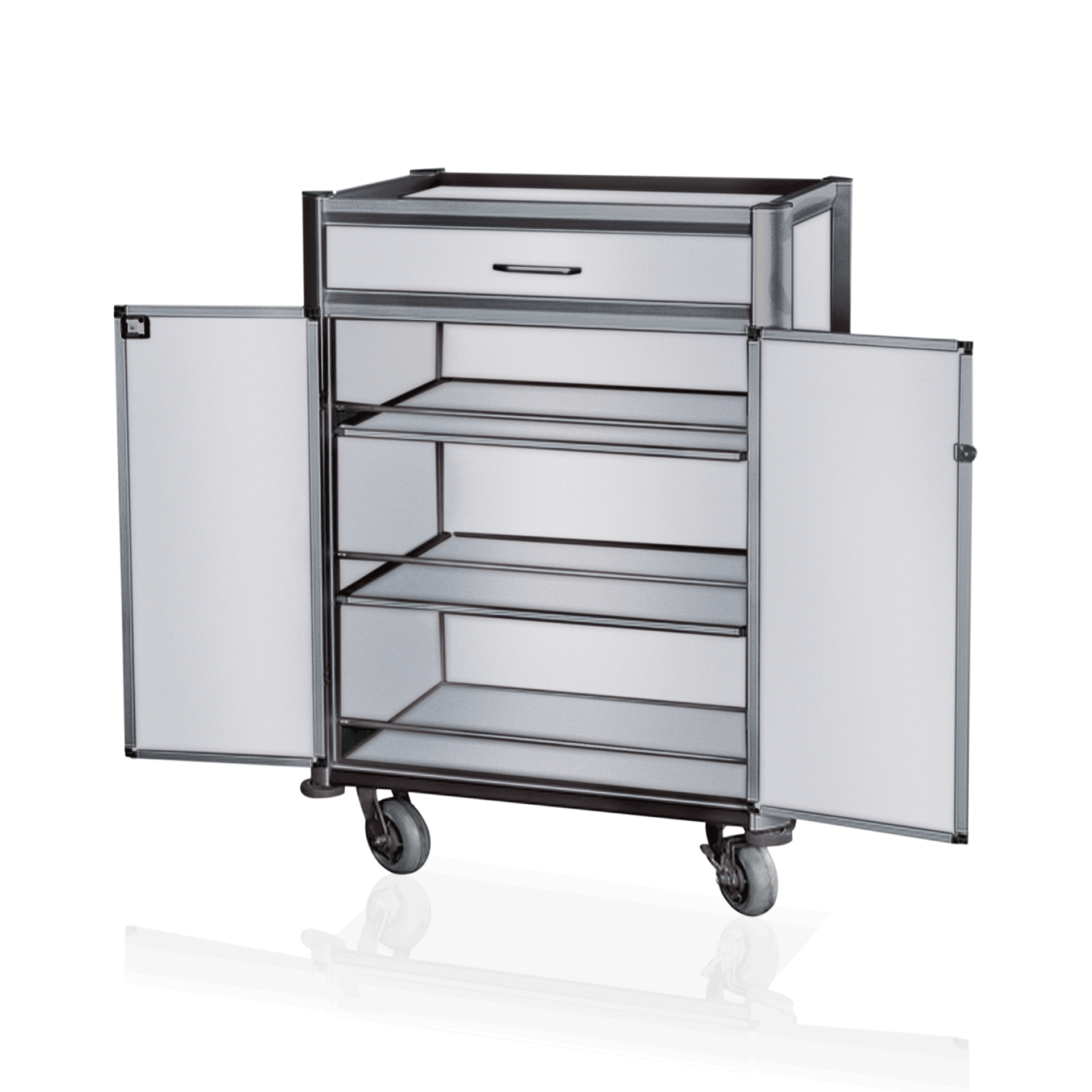 Was Minibar Service Trolley, White with Black Edges