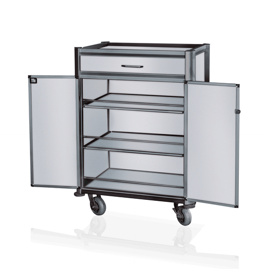 Was Minibar Service Trolley, White with Black Edges