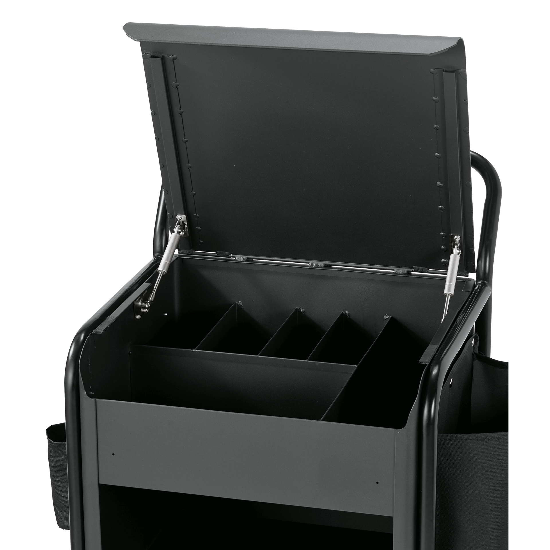 Was Room Service Trolley, Black Aluminium, 560×540×1000 mm