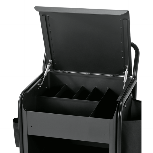 Was Room Service Trolley, Black Aluminium, 560×540×1000 mm