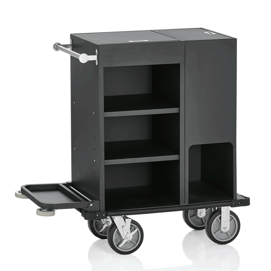 Was Room Service Trolley, Black Aluminium, 930×505×1170 mm