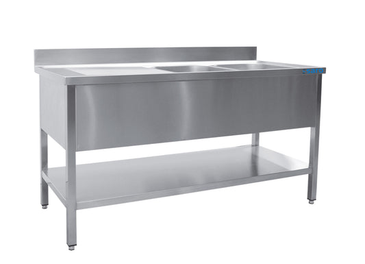 Saro Sink with two basins, right - 700 mm depth, 1800mm