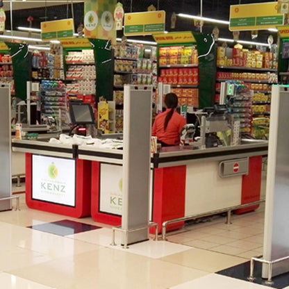 Quadra Checkout Counter, Motorized Conveyor Belt