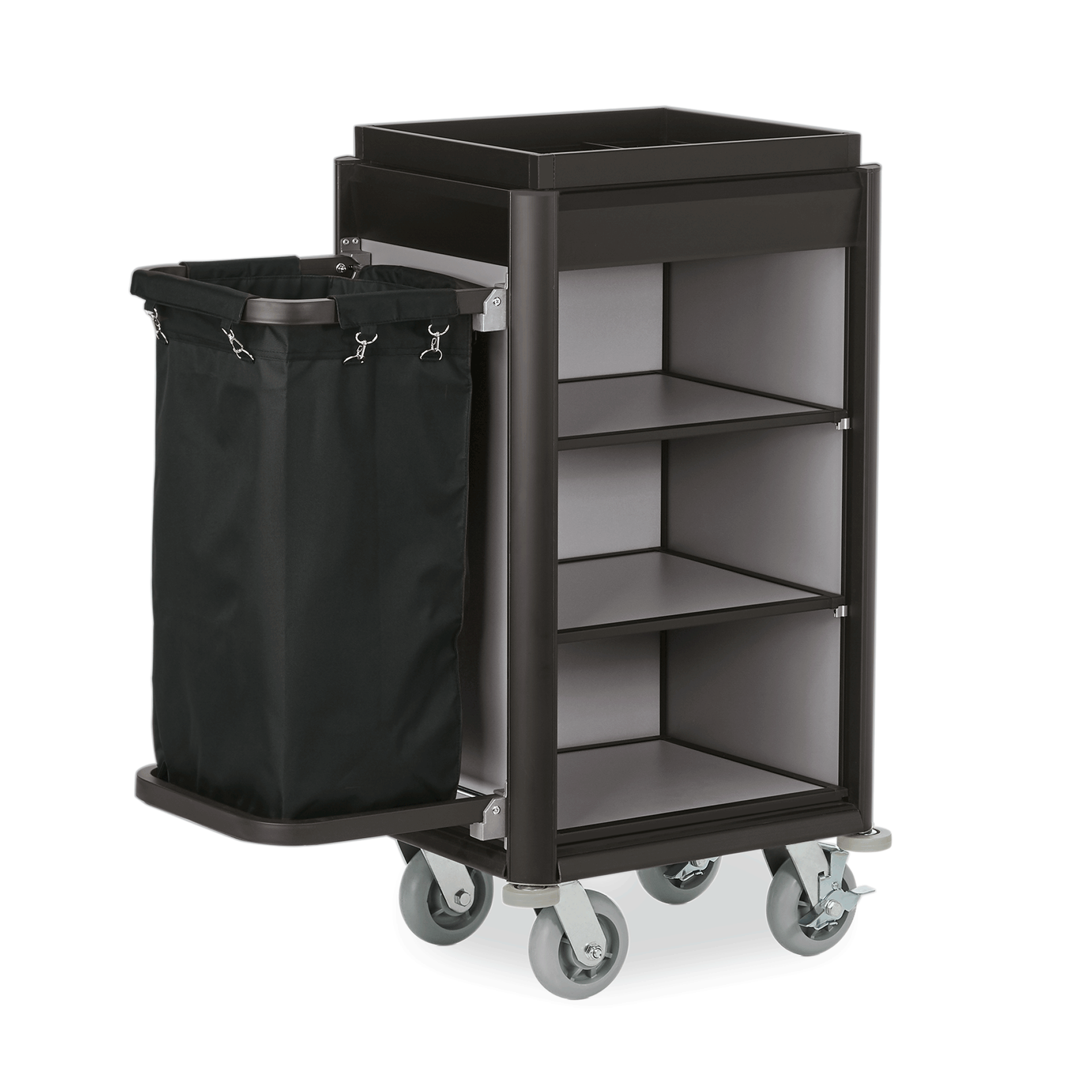 Was Room Service Trolley Isabella, Black Edges, Aluminium, 950 mm