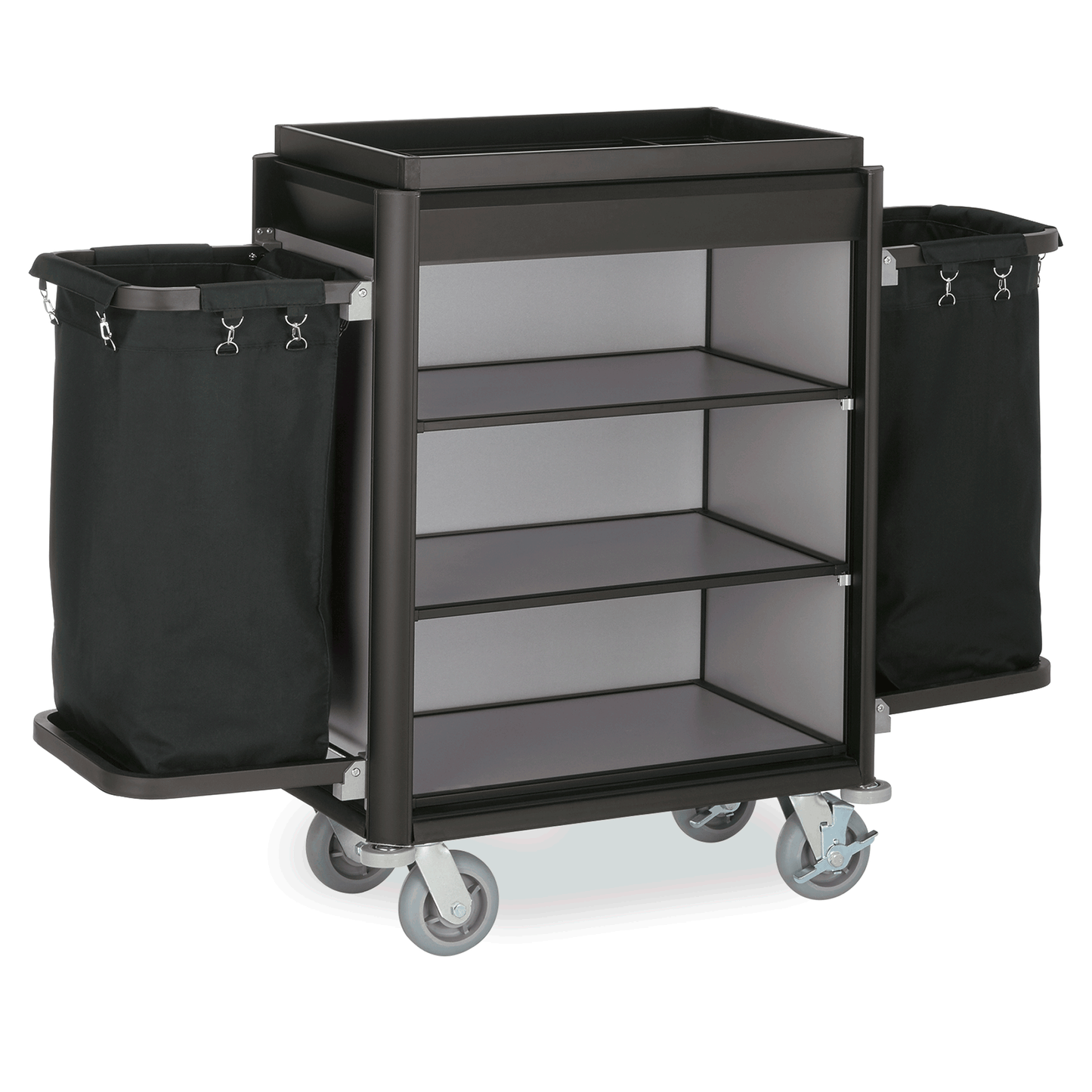 Was Room Service Trolley Isabella, Black Edges, Aluminium, 1550 mm