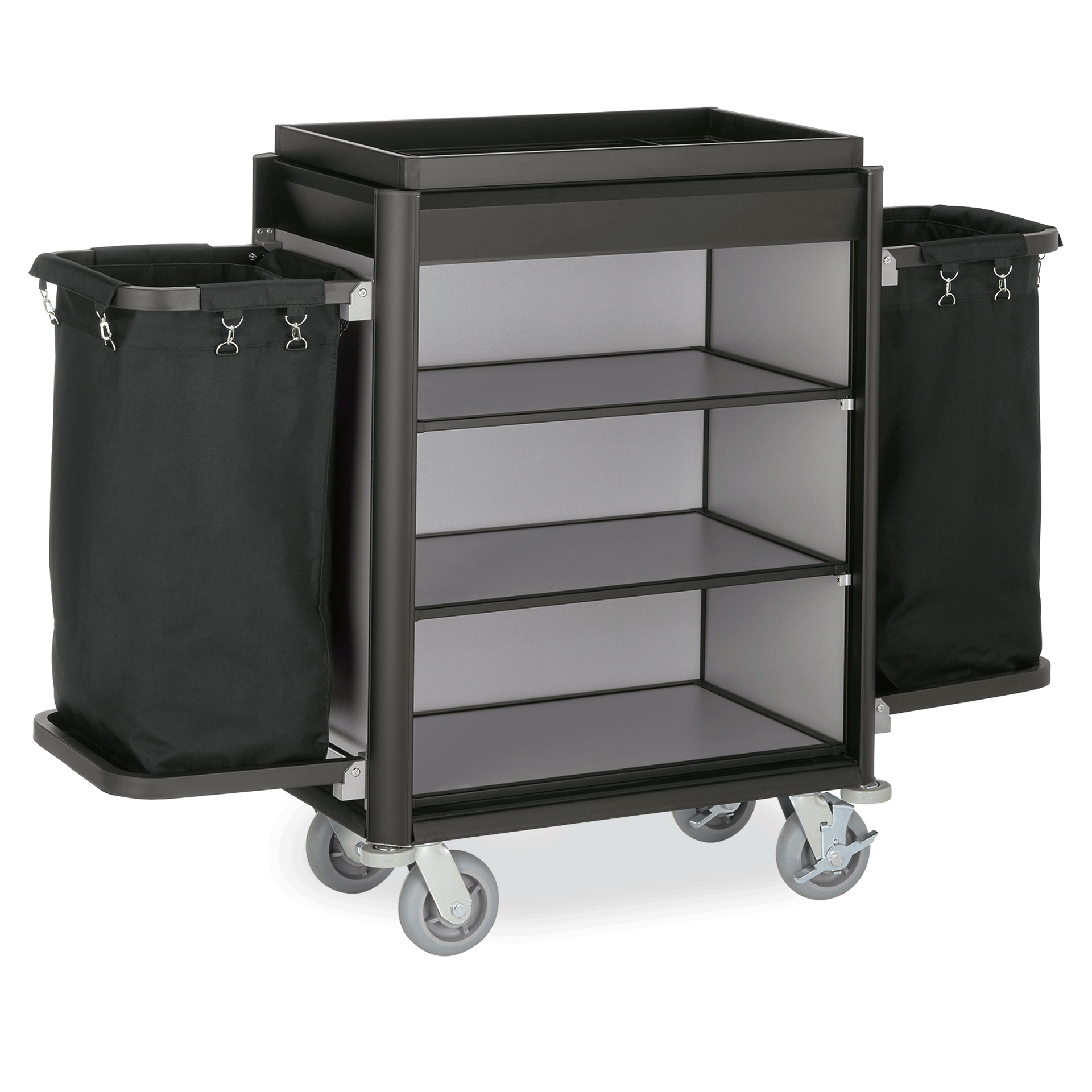 Was Room Service Trolley Isabella, Black Edges, Aluminium, 1550 mm
