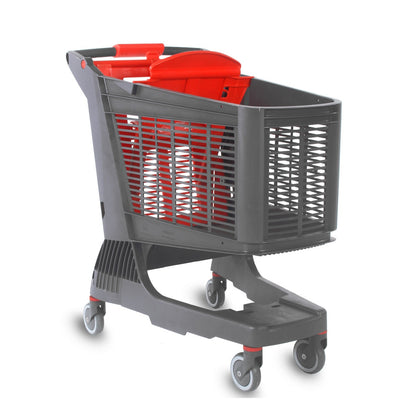 Compact Plastic Shopping Trolley, 220 L