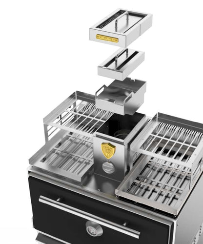 Charcoal Grill Oven with Table, 90 kg/h, 350°C