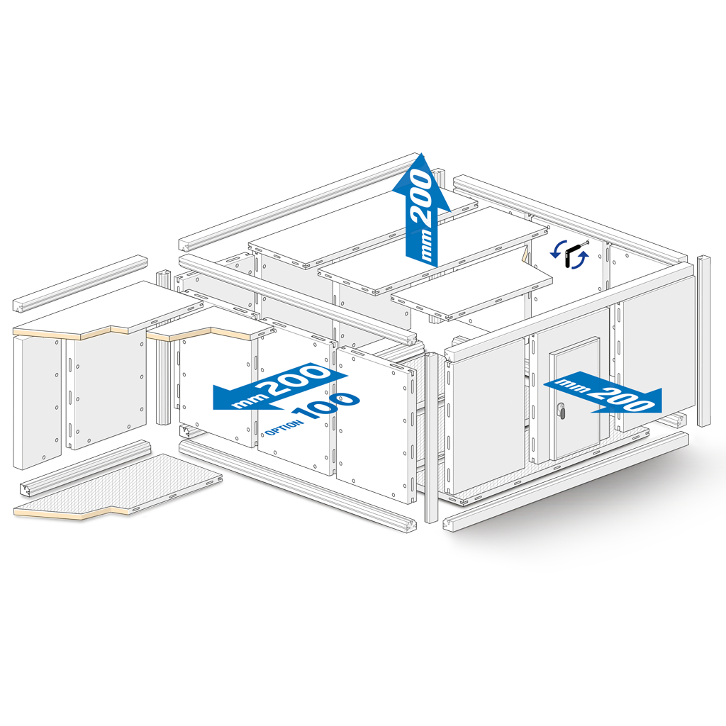 Modular Walk-In Cold Room, PUR, 60–140 mm Panel