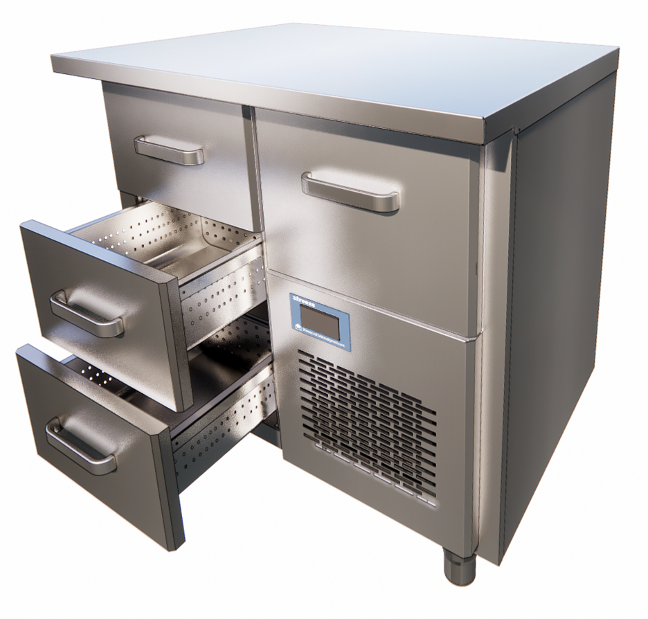 Refrigerated Drawer Table, 2+1 Drawers, 2/6°C